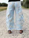 The Beachy Stripe Barrel Jean