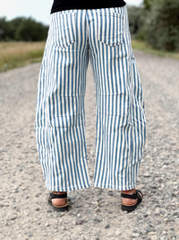 The Beachy Stripe Barrel Jean