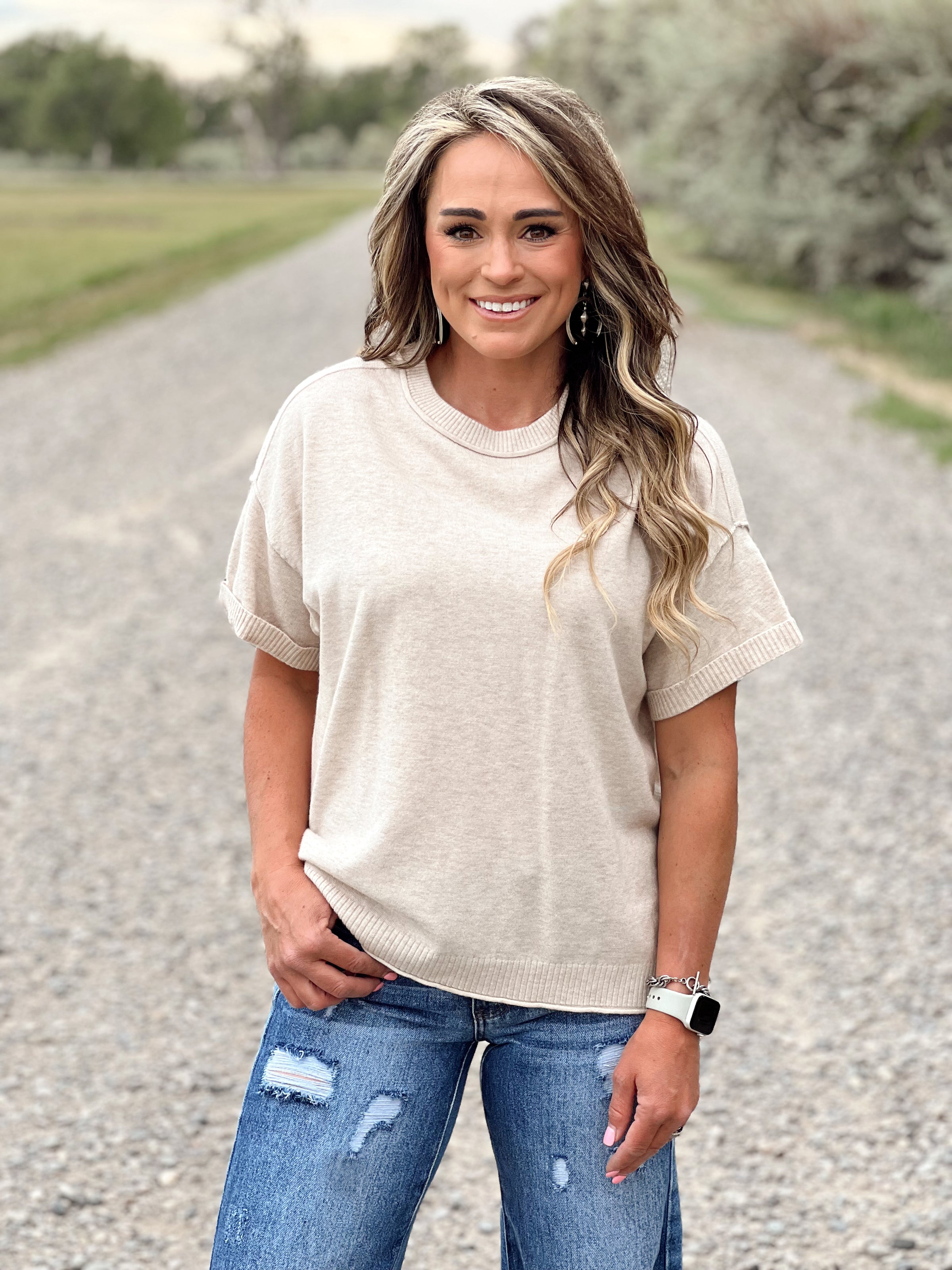The Knoxville Knit Top in Taupe
