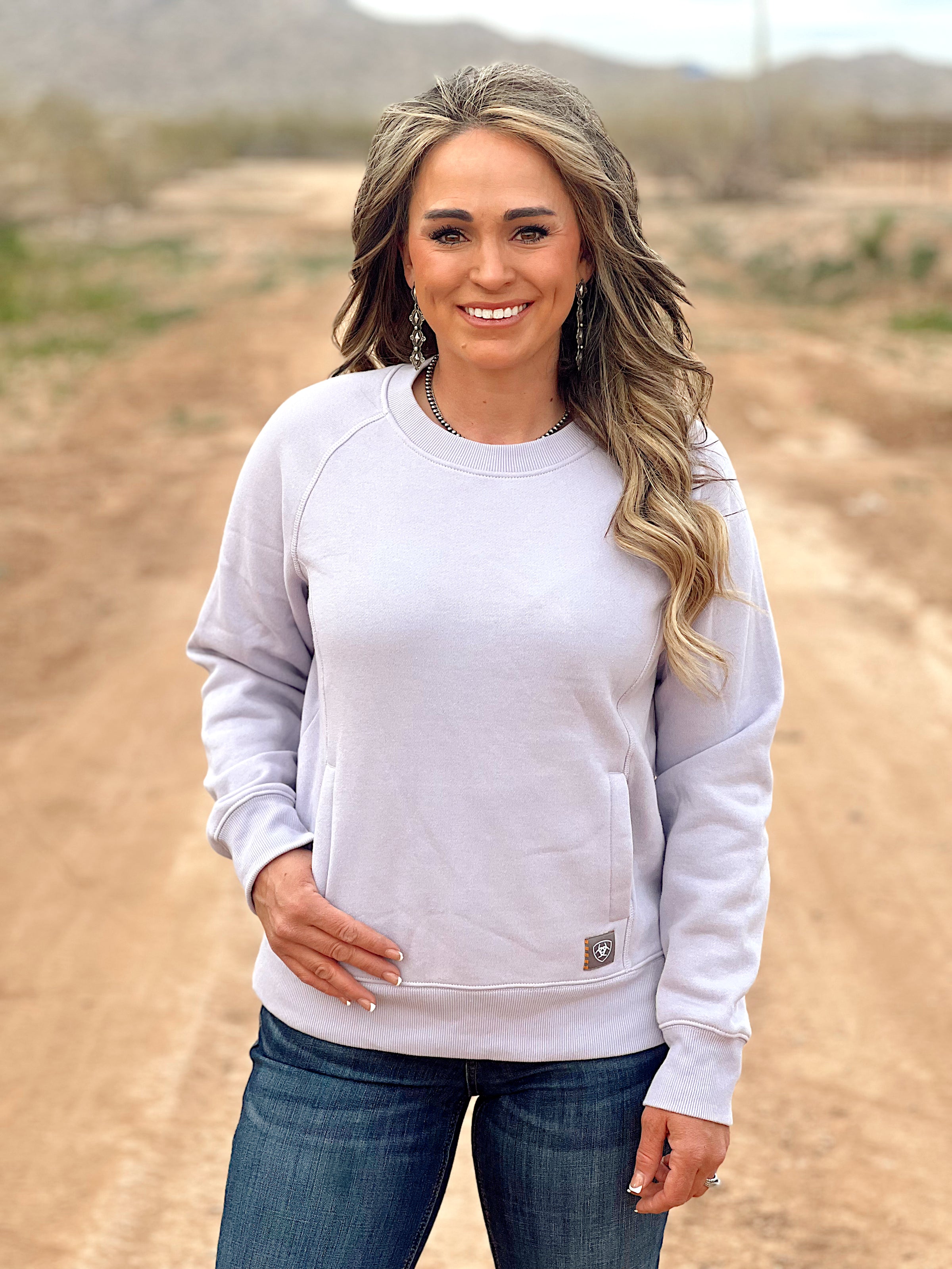 The Rebar Lightweight Fleece Pullover in Lavender