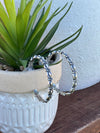 2" Burnished Silver Scalloped Hoop Earring