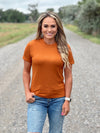 The Basic Stretch Tee in Brown