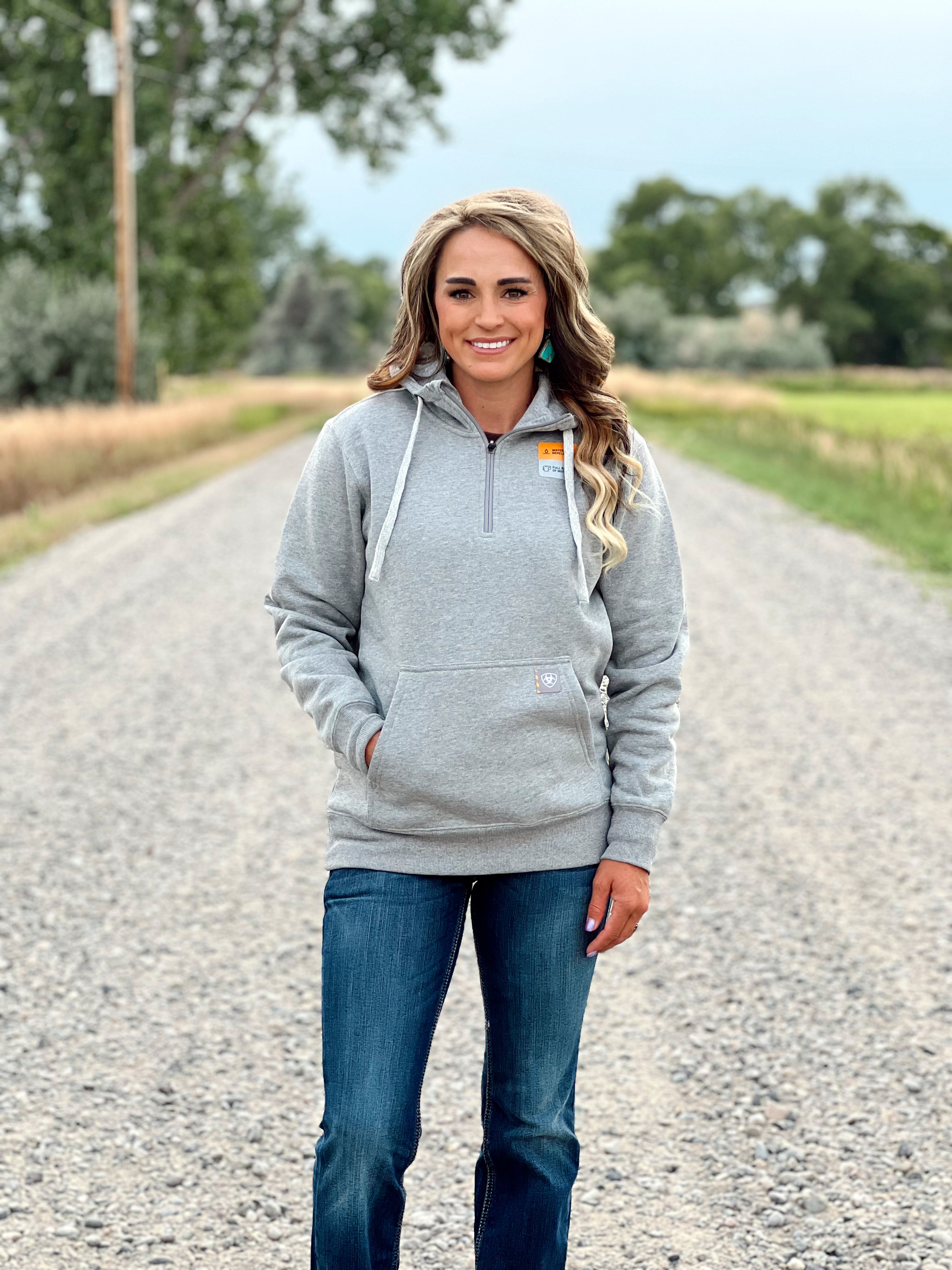 The Oakley 1 2 Zip Hoodie in Grey Follow Your Arrow Montana