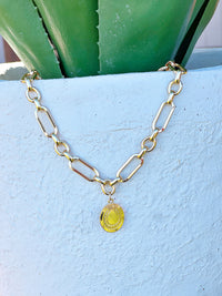 18" 18K Gold Plated Chain Necklace with Horseshoe Pendant