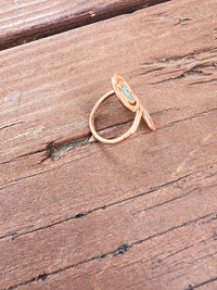 The Copper and Turquoise Adjustable Ring