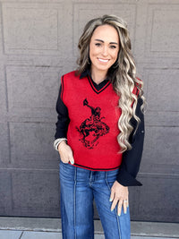 The Cowboy Red Sweater Vest