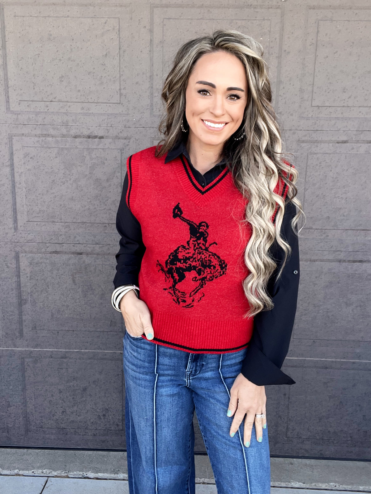 The Cowboy Red Sweater Vest
