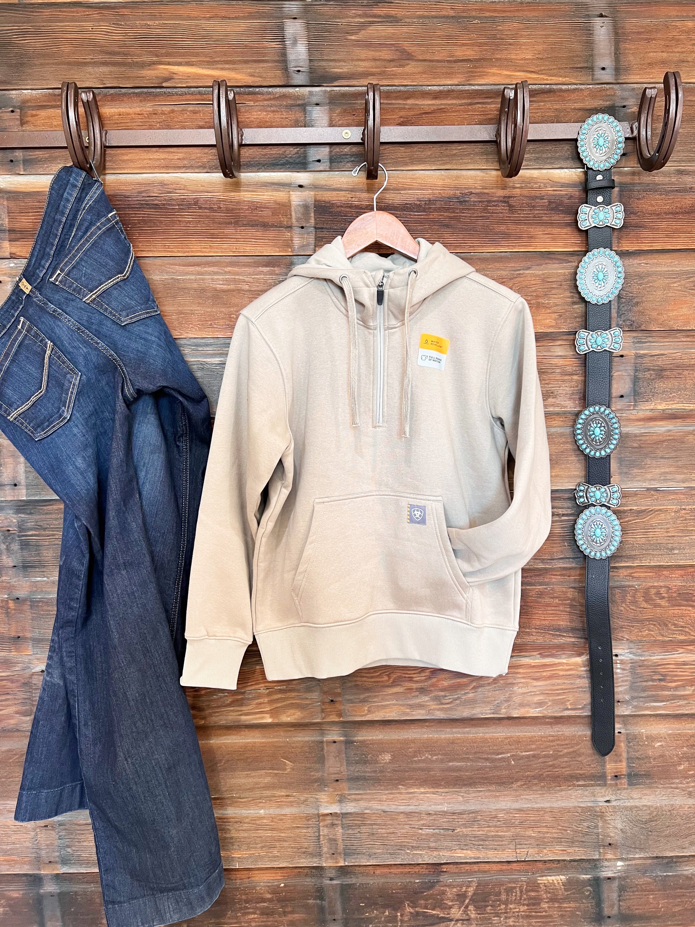 The Oakley 1/2 Zip Hoodie in Tan