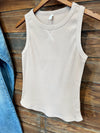 The Waffle Knit Tank in Tan