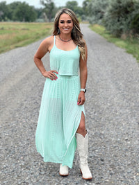 The Mint Blouse and Skirt Set