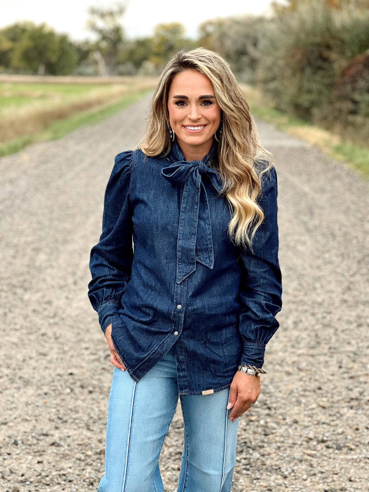 The Bowtie Denim Button Up