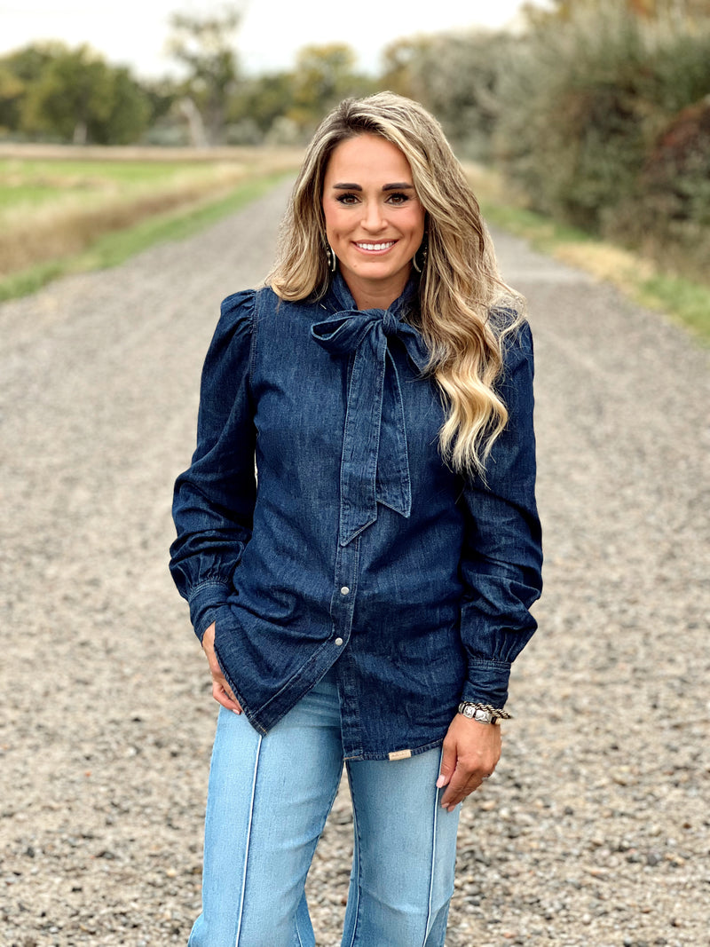 The Bowtie Denim Button Up