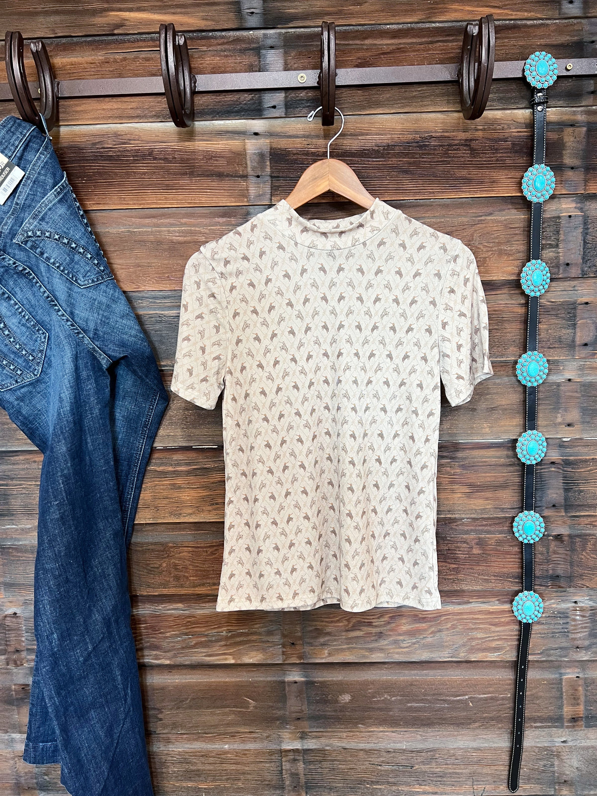 The Bronc Mock Neck Tee