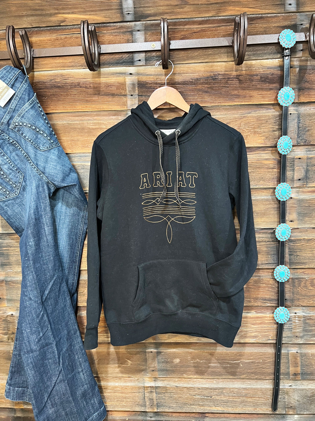 The Boot Stitch Black Hoodie