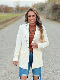 The Studded White Blazer