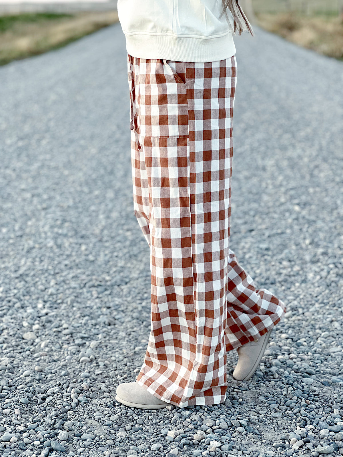 The Gingham Elastic Waist Pants