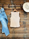 The Waffle Knit Tank in Tan