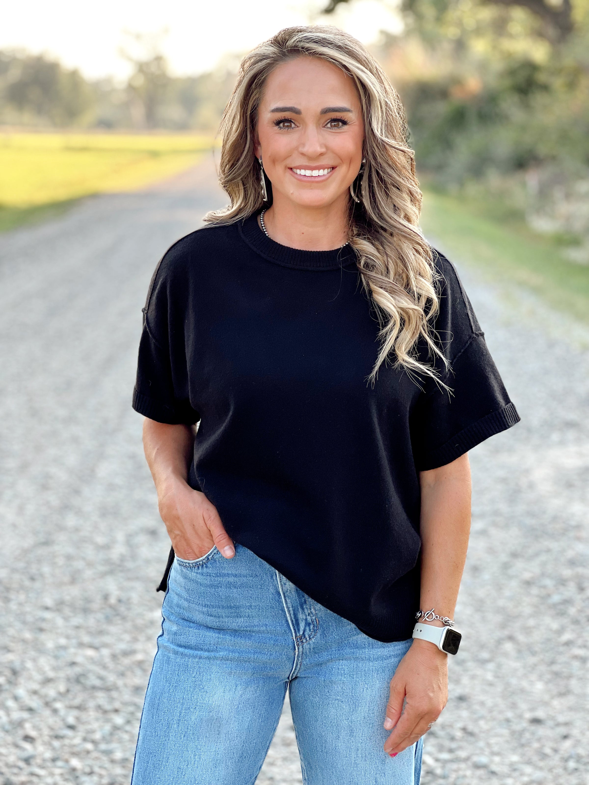 The Knoxville Knit Top in Black