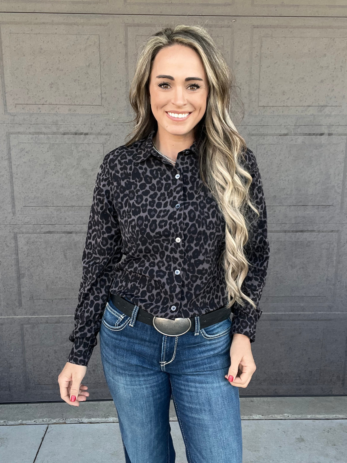 The Leopard Button Up