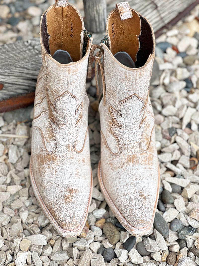 The Jade Boot in Ivory Croc