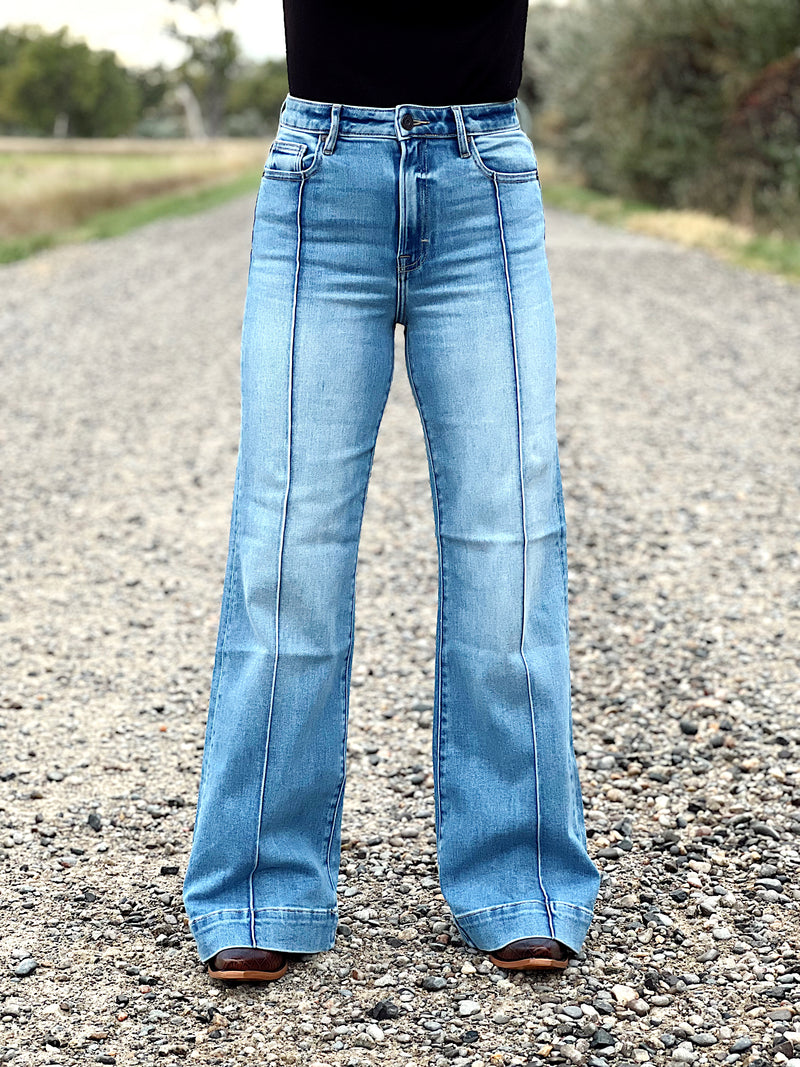 The Pintuck Flare Jean