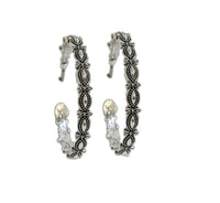 2" Burnished Silver Scalloped Hoop Earring