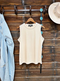 The Cream Studded Tank
