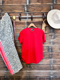 The Basic Stretch Tee in Red