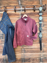 The Rebar Funnel Neck Sweatshirt in Maroon