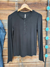The Classic Henley Top in Black