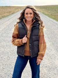 The Montana Puffer Vest in Black