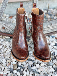 The Jade Boot in Brown Croc