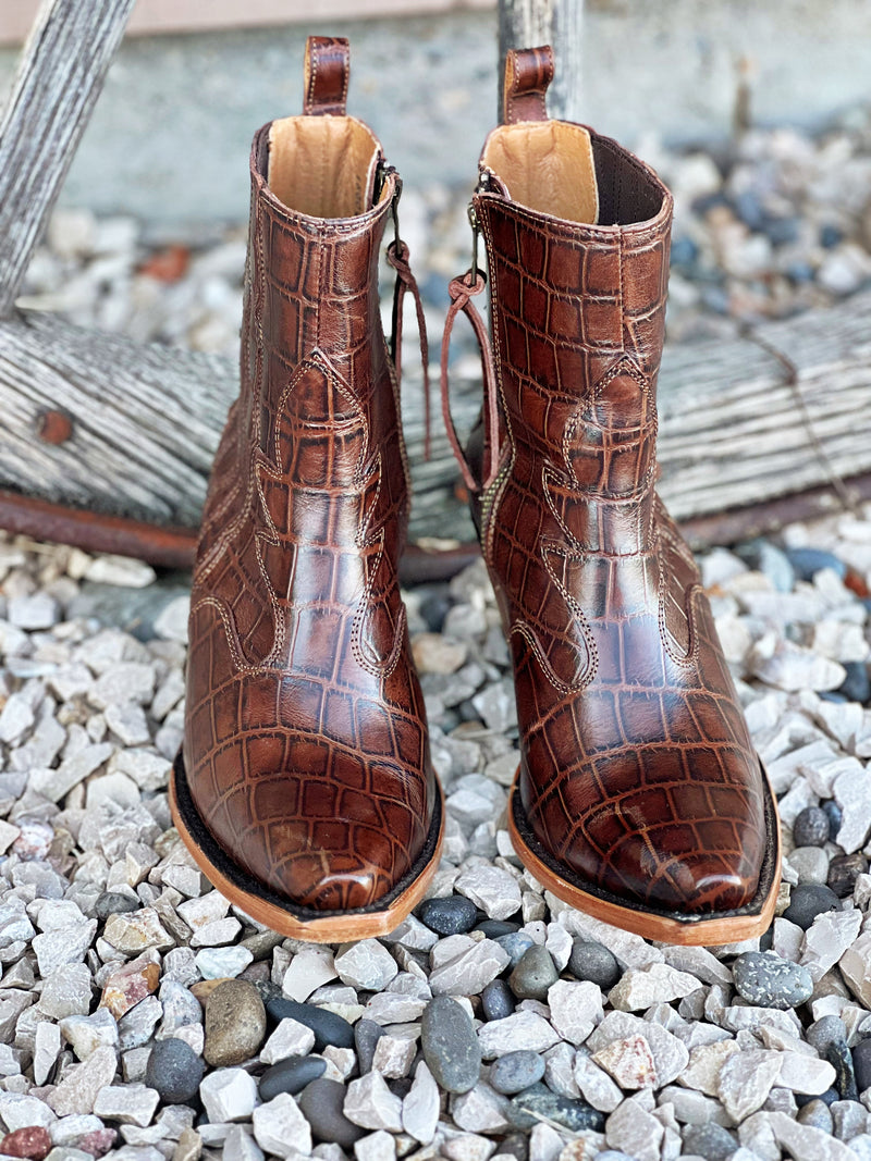 The Jade Boot in Brown Croc