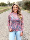 The Pink Florals Mesh Top