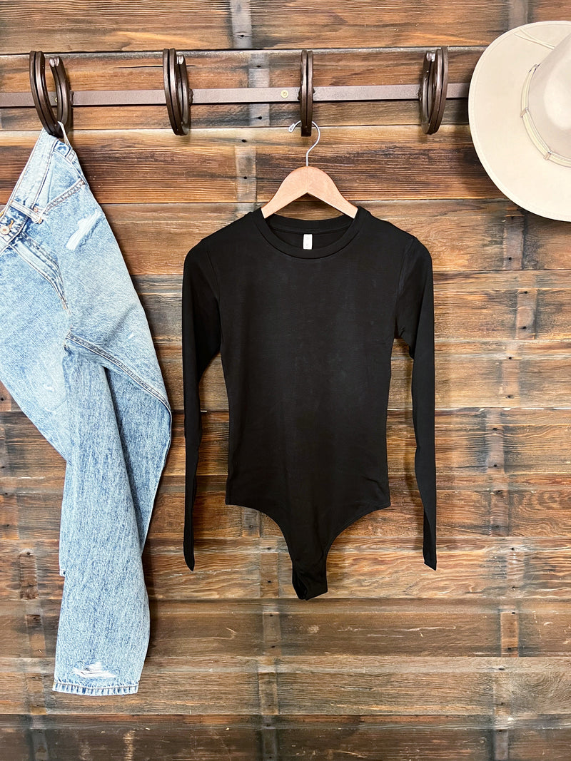 The Basic Long Sleeve Bodysuit in Black