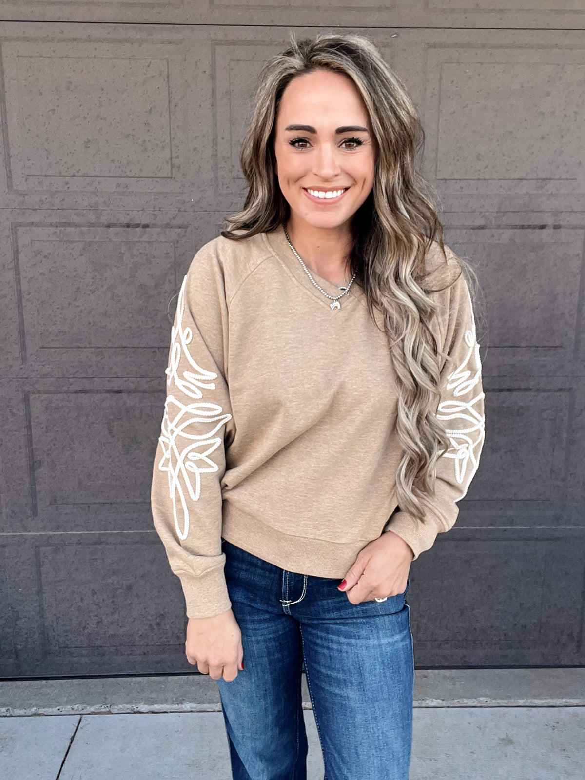 The Odessa V Neck Stitched Sweater