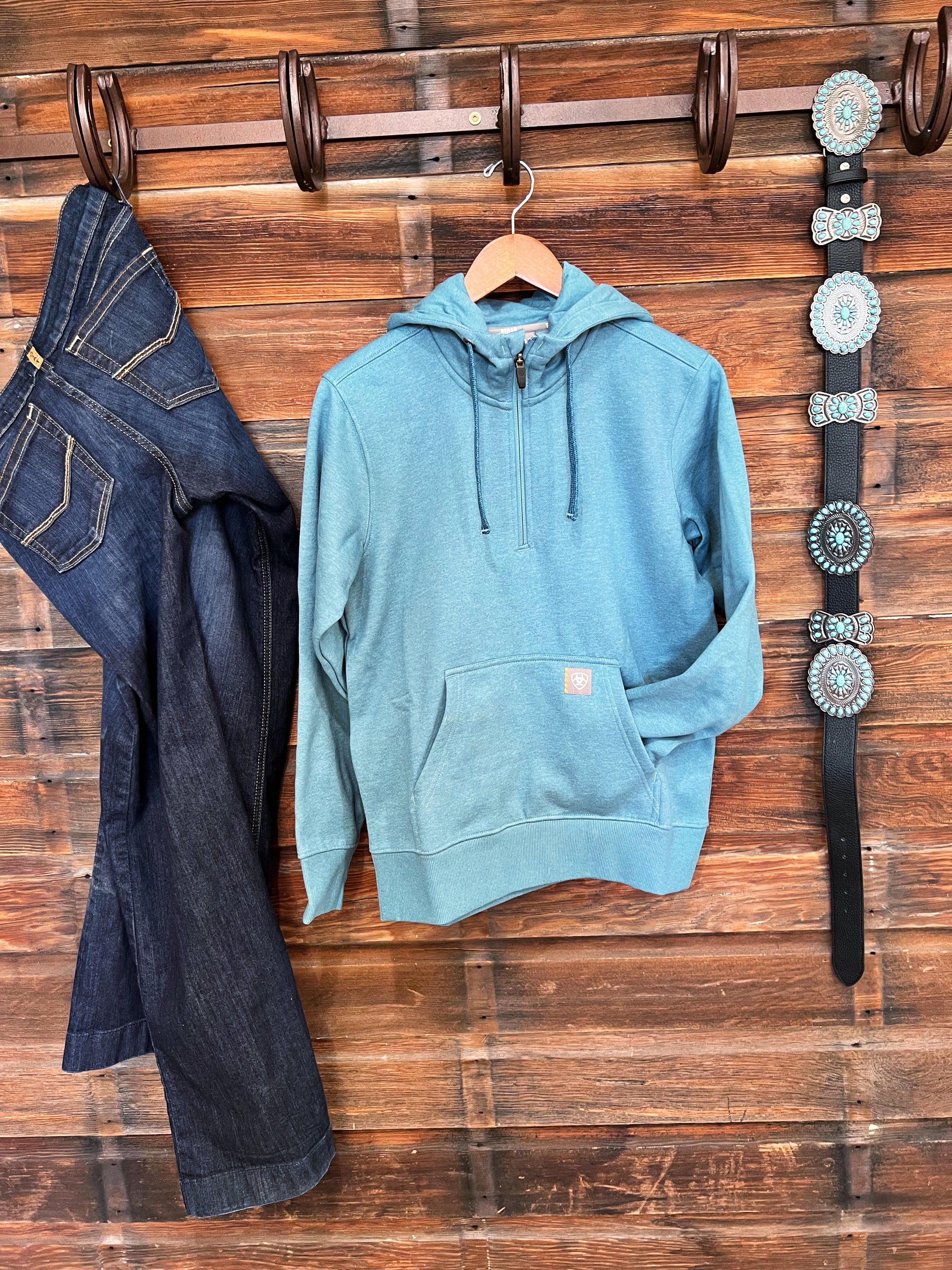 The Oakley 1/2 Zip Hoodie in Slate Blue