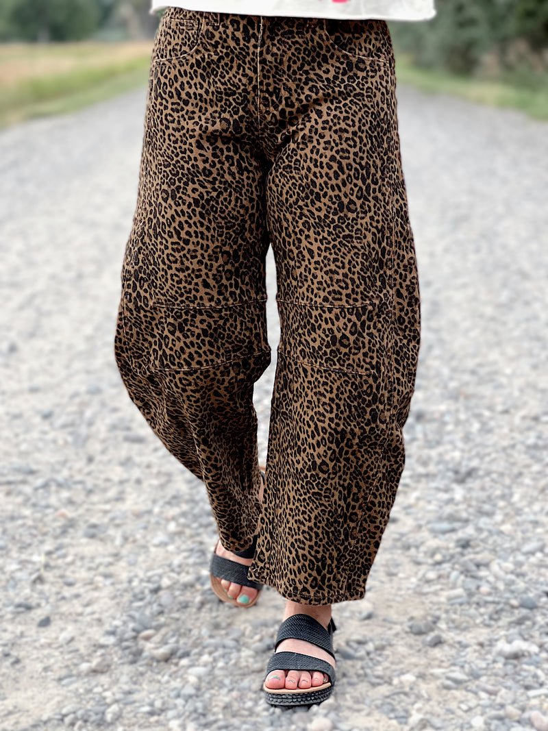 The Leopard Barrel Jean