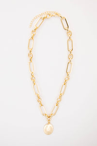 18" 18K Gold Plated Chain Necklace with Horseshoe Pendant