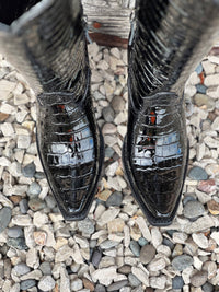 The Casanova Boot in Black Croc