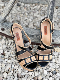 Kelli's Closet Black Wedges Size 7.0