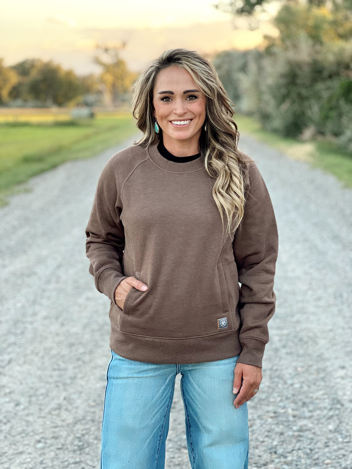The Rebar Lightweight Fleece Pullover in Chocolate