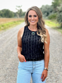 The Stockyards Mesh Tank in Black