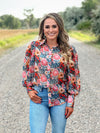 The Floral Mesh Button Up Top