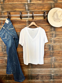 The Basic V Neck Tee in White