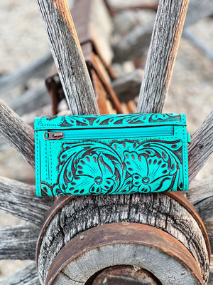The Turquoise Tooled Leather Wallet