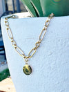 18" 18K Gold Plated Chain Necklace with Horseshoe Pendant