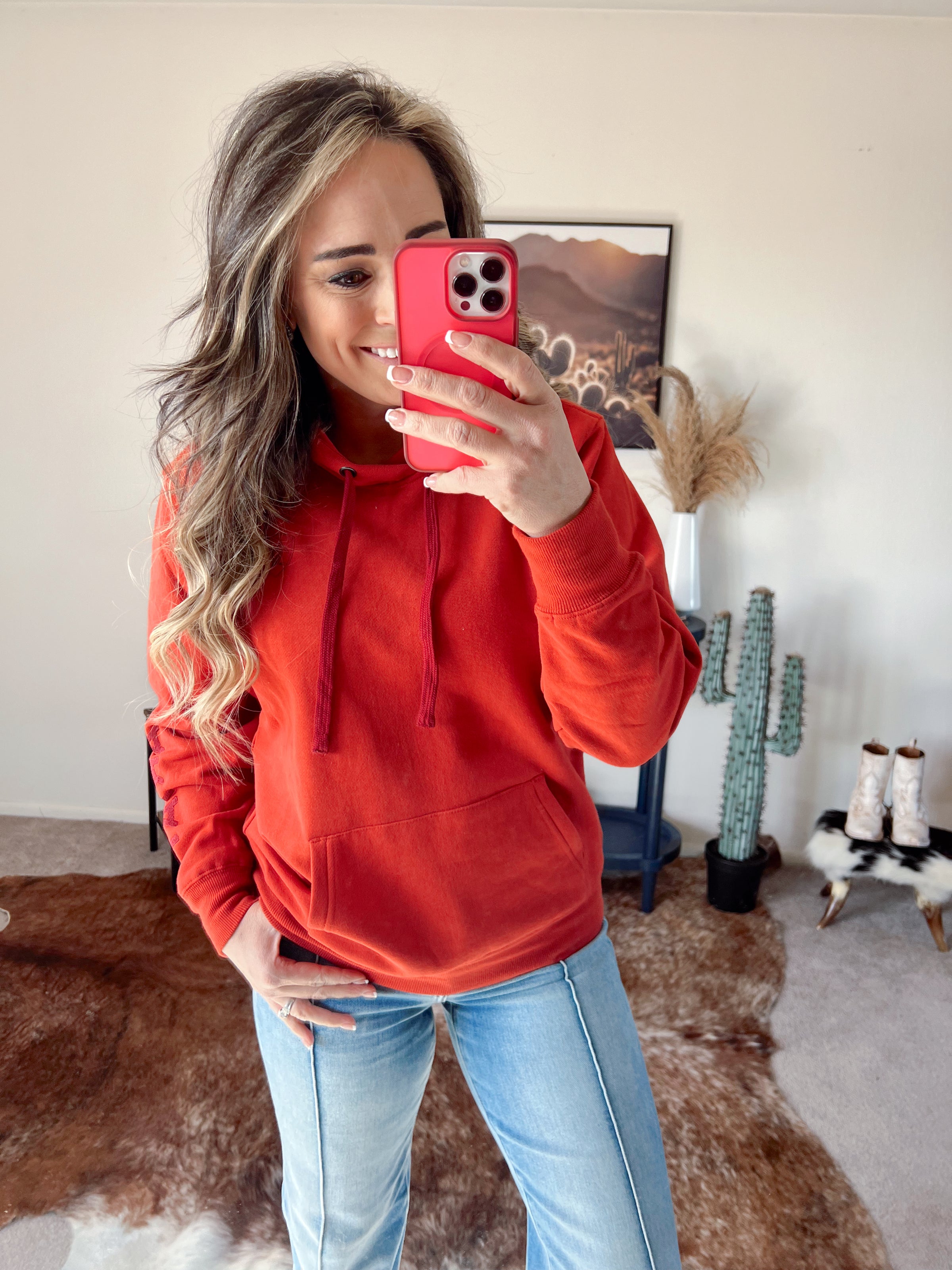 The Auburn Hoodie in Dark Red