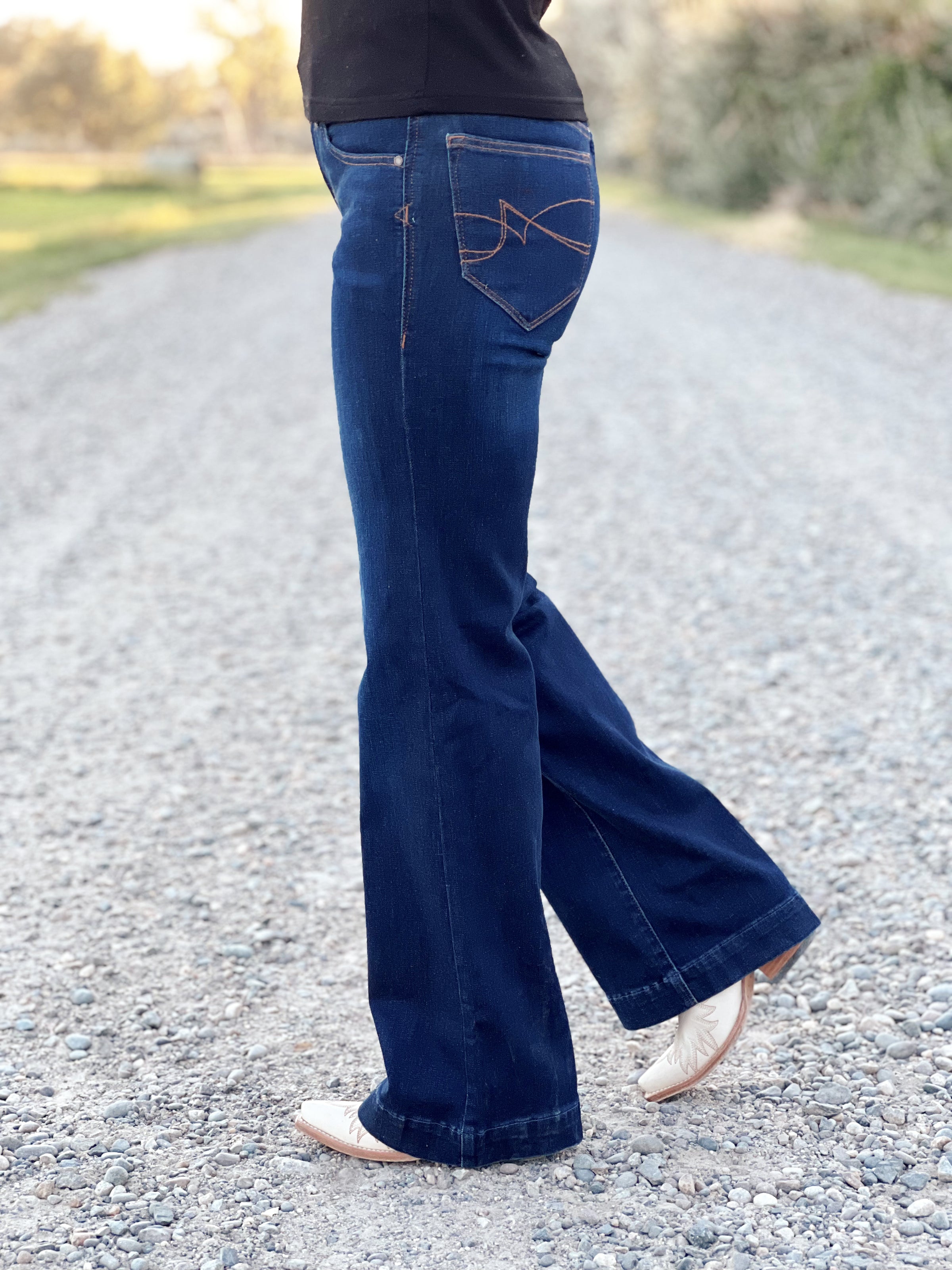 The Ultra Stretch Dark  Perfect Rise Trouser Jean