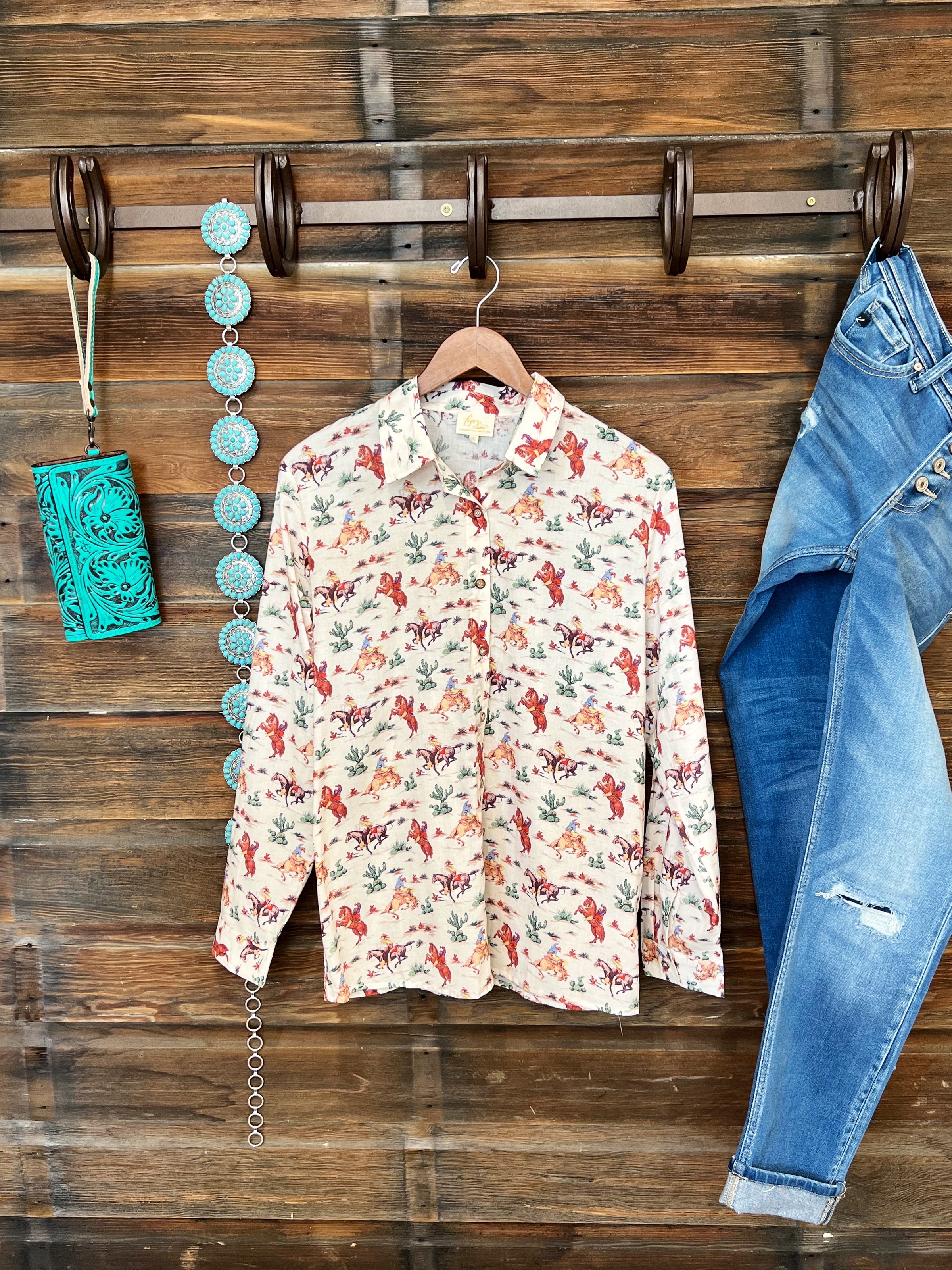 The Wild West Button Up Top